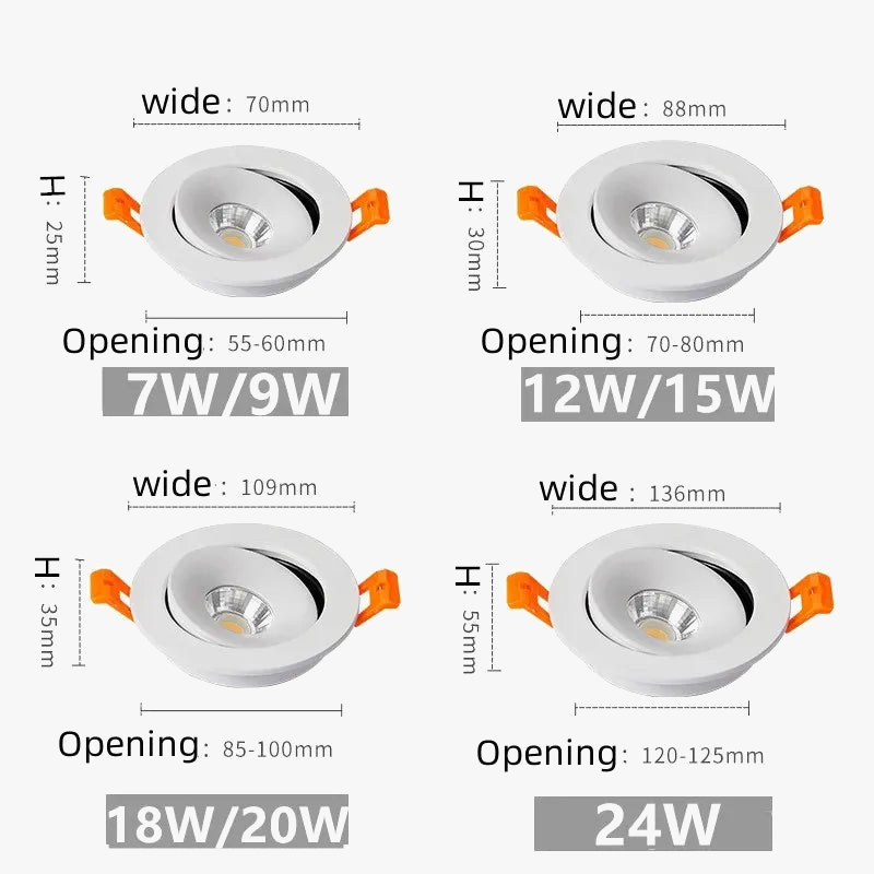 Plafonnier tube led circulaire rotatif 360° cob éclairage intérieur Théodore Fugue en Aluminium - Caractère & Élégance dans le Décor