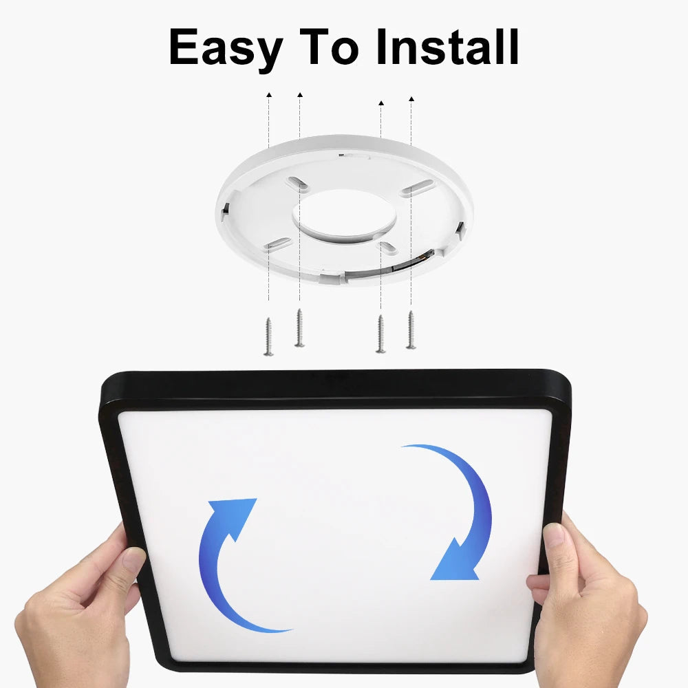 Plafonnier Tuya Smart LED App commande vocale Alexa Google télécommande plafonniers carrés salon chambre éclairage Adrien Courbe - Une Silhouette Graphique Affirmée