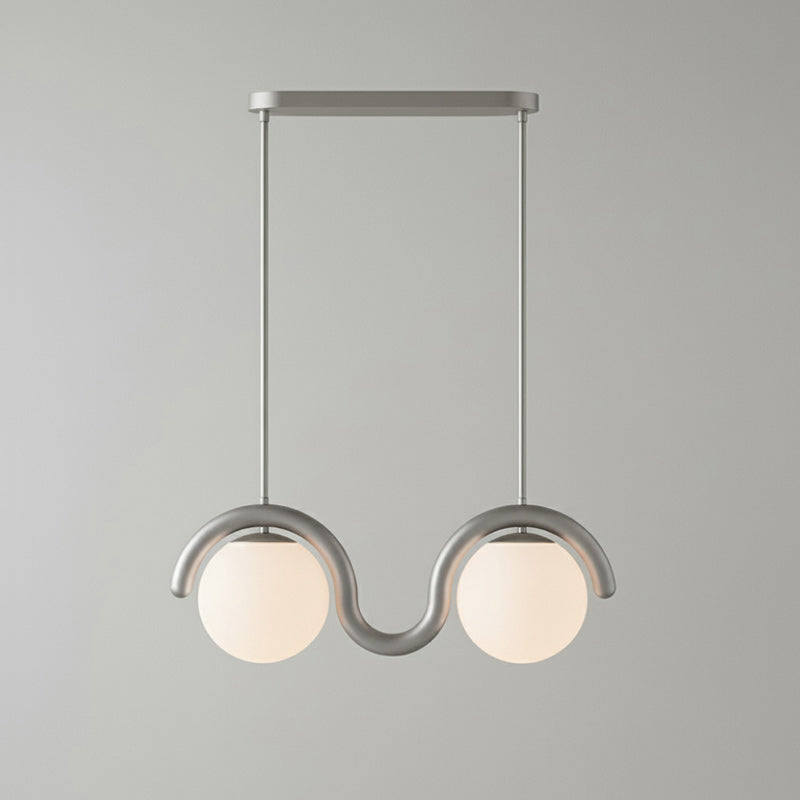 Uveta Lustre Linéaire - 2 Lampes - Argenté