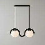 Uveta Lustre Linéaire - 2 Lampes - Noir
