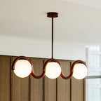 Uveta Lustre Linéaire - 3 Lampes - Rouge