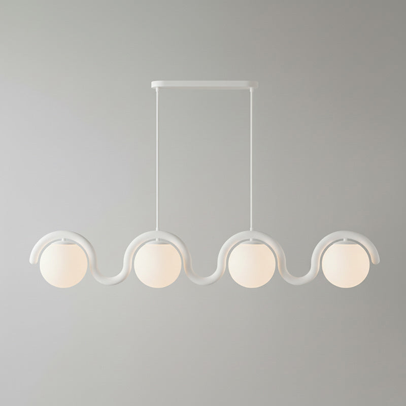 Uveta Lustre Linéaire - 4 Lampes - Blanc