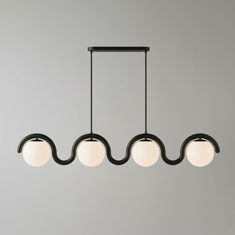 Uveta Lustre Linéaire - 4 Lampes - Noir