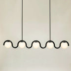 Uveta Lustre Linéaire - 5 Lampes - Noir