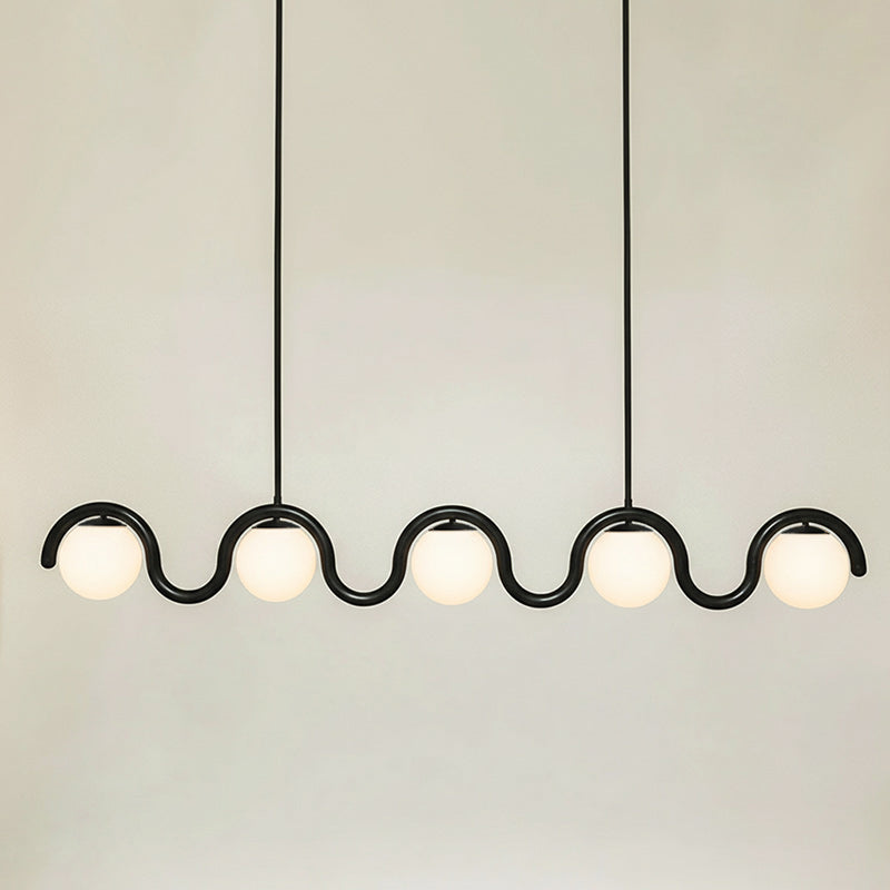 Uveta Lustre Linéaire - 5 Lampes - Noir