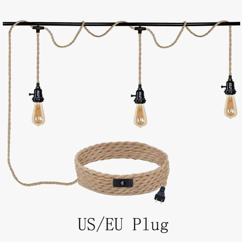 Suspension Vintage Théodore Brume en Corde de Chanvre