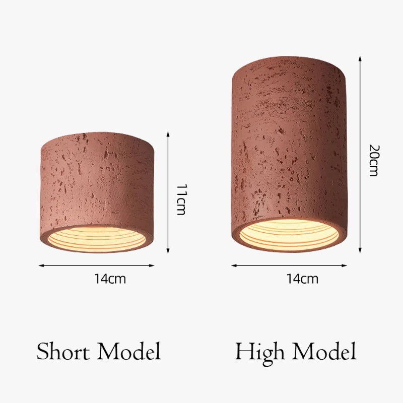 Spot Wabi Sabi - lumineux Led en ciment rouge Octave Nocturne - Une Note Singulière dans le Décor