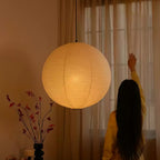 Solara Suspension Bambou Papier Washi Ronde - Neutralighting