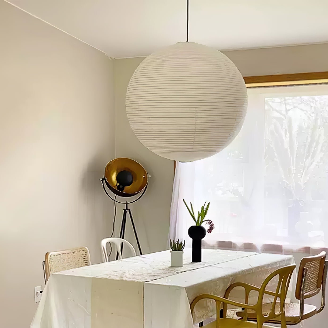 Solara Suspension Bambou Papier Washi Ronde - Neutralighting