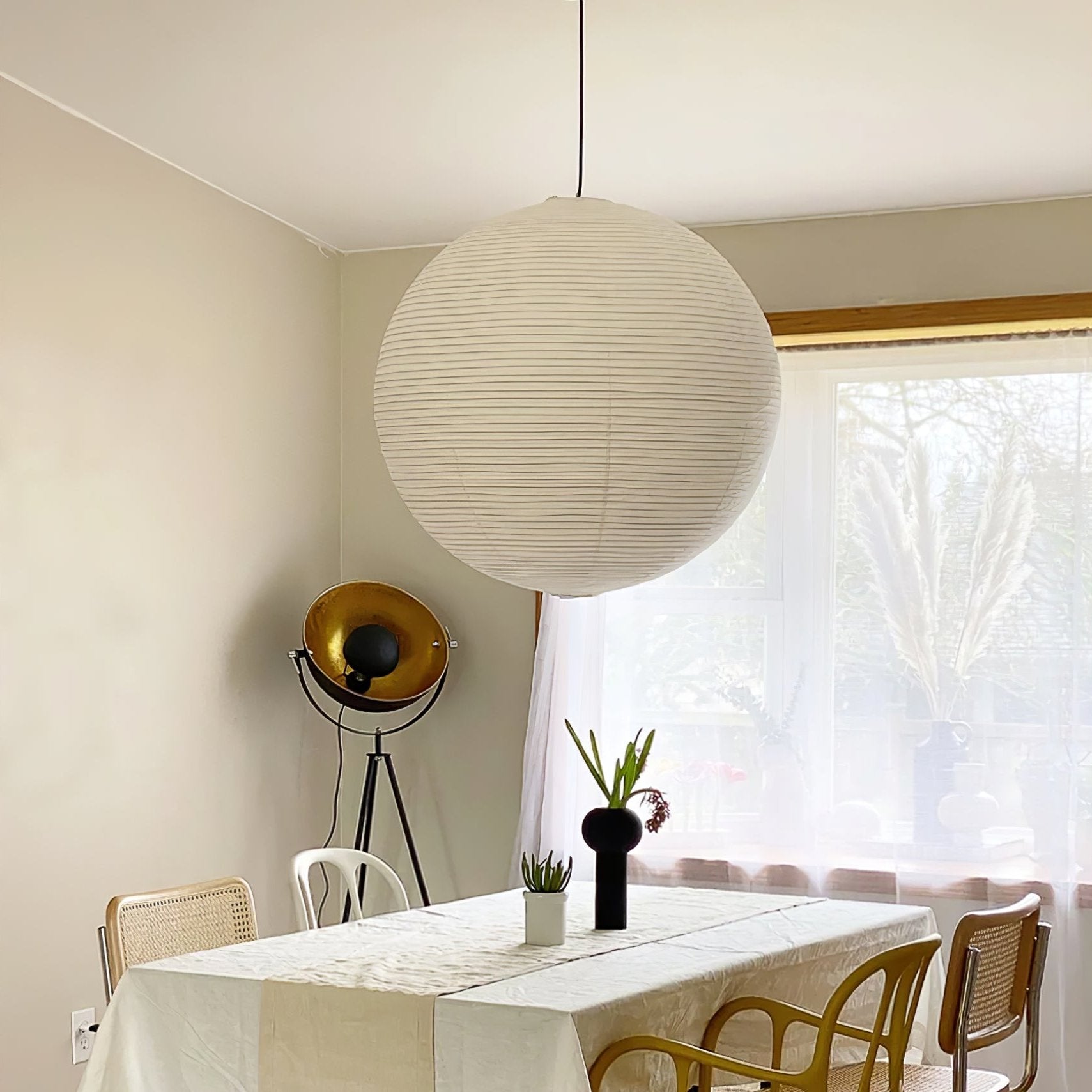 Solara Suspension Bambou Papier Washi Ronde - Neutralighting