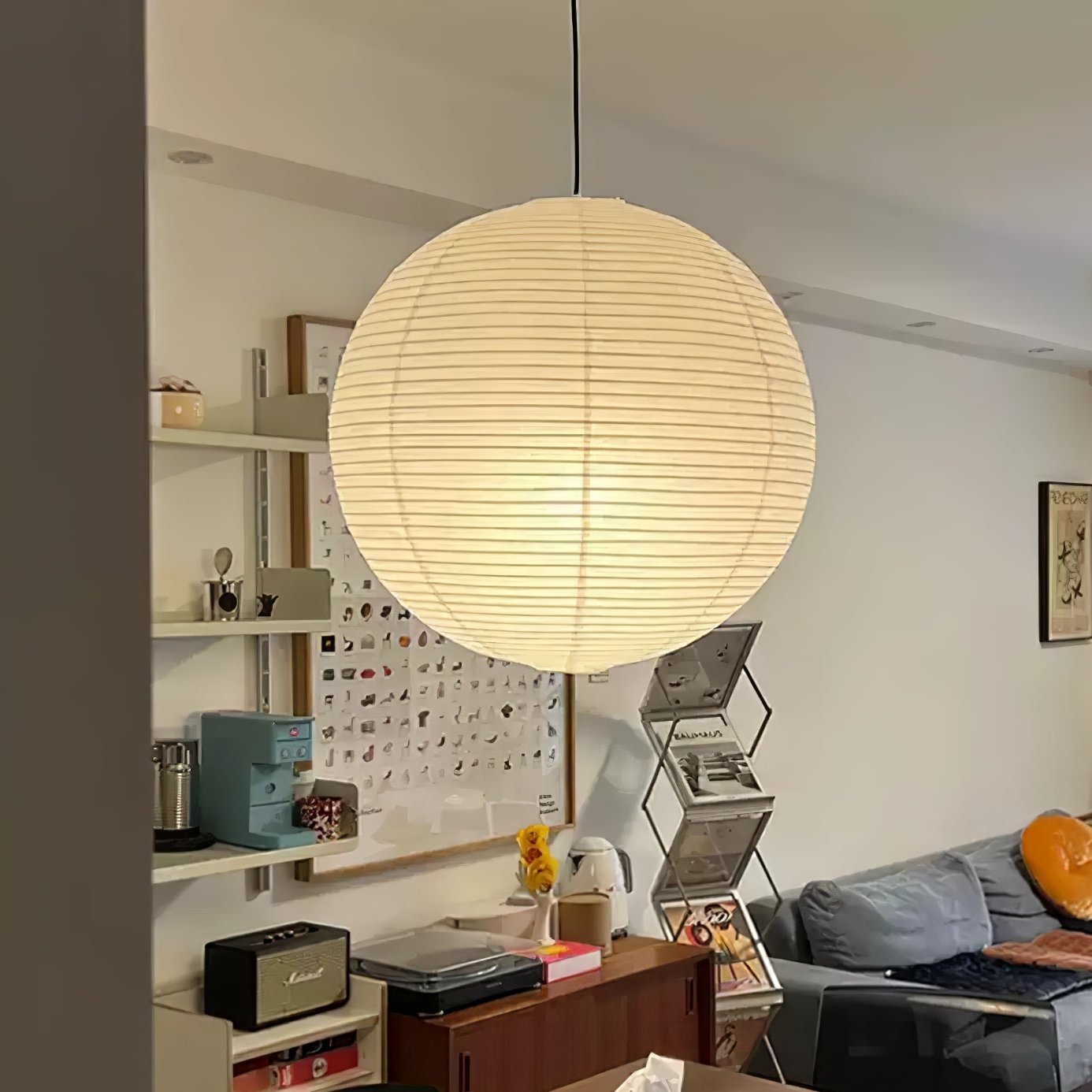 Solara Suspension Bambou Papier Washi Ronde - Neutralighting