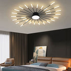 Wesley Plafonnier Feu d'Artifice Linéaire Moderne - Noir - 28W - Gradable