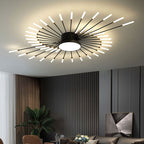 Wesley Plafonnier Feu d'Artifice Linéaire Moderne - Noir - 28W - Lumière neutre