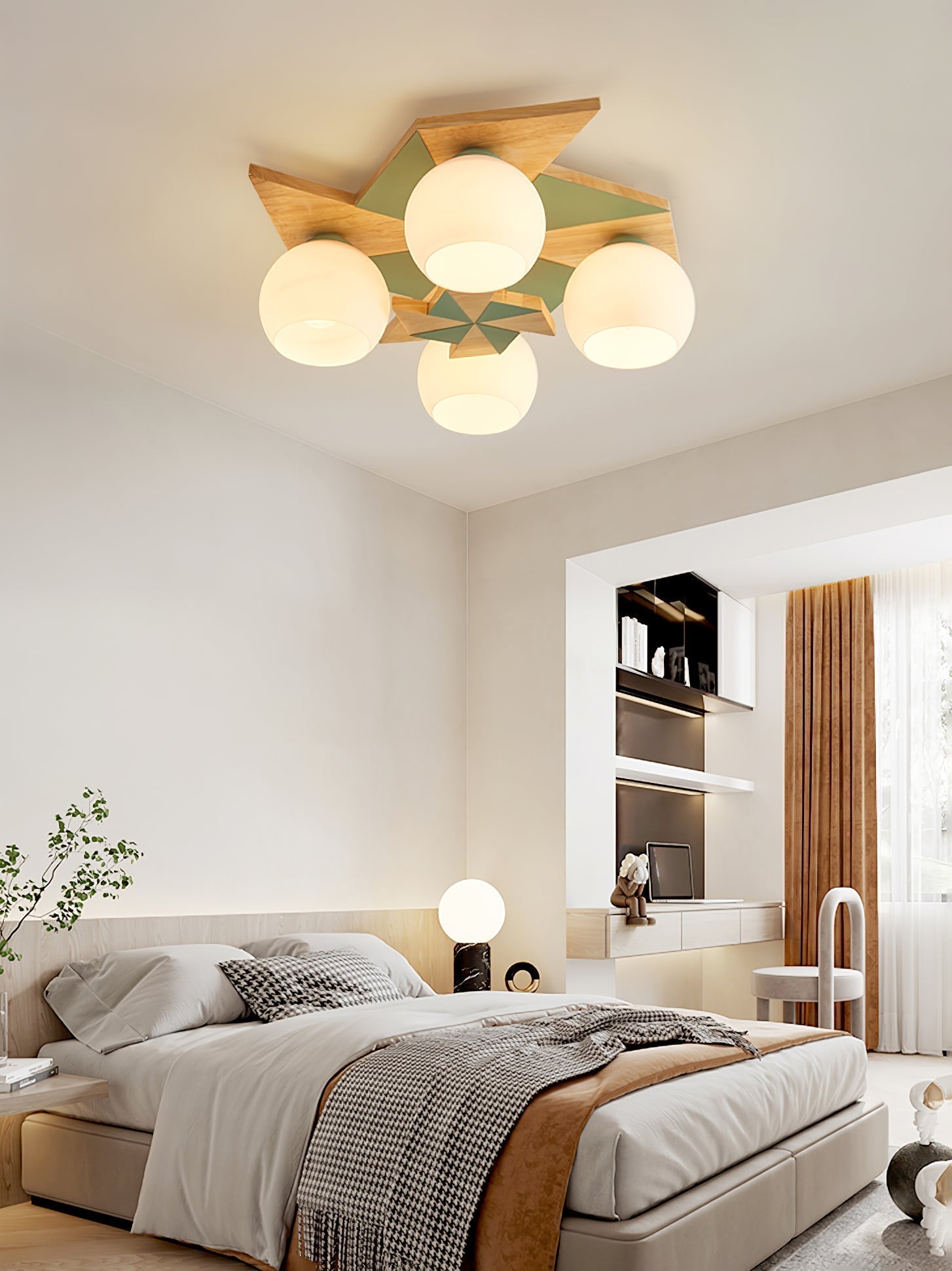 Ewooda Lustra Plafonnier en Bois Naturel Élégant - Neutralighting