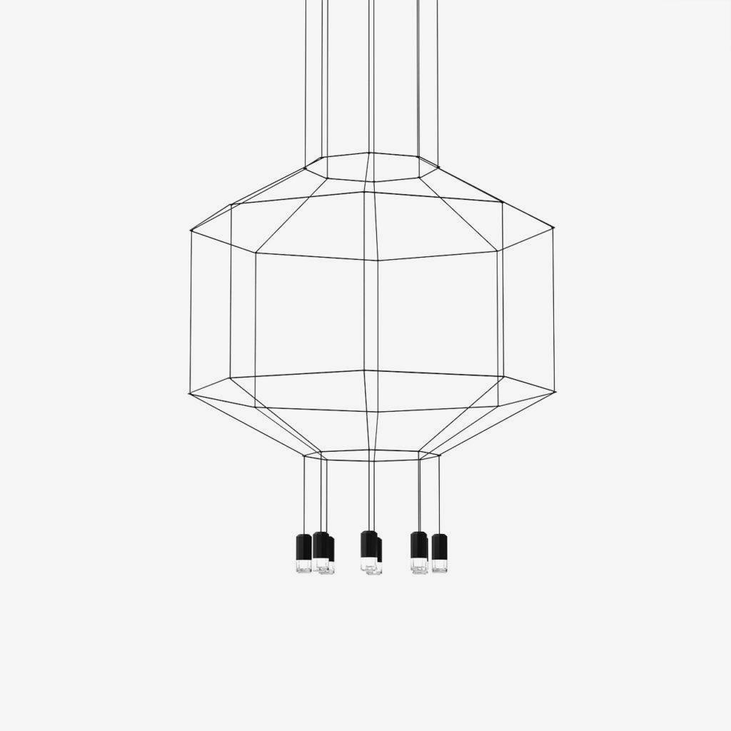 Lustra Lampe Pendante Géométrique en Fil Noir LED - Neutralighting