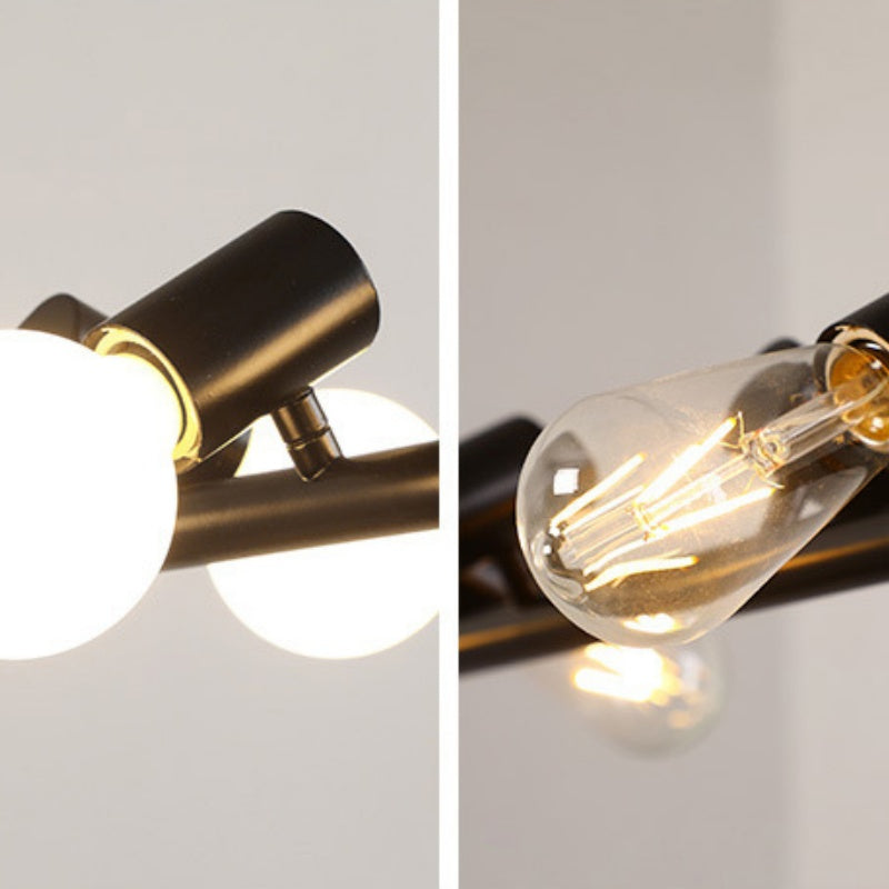 Silva Vintage LED Lustre Noir Métal Salle À Manger/Salon/Bar - Neutralighting