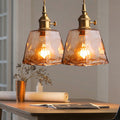 Zina Suspension Géométrique Vintage Verre. Laiton. Salon - A - Blanc chaud